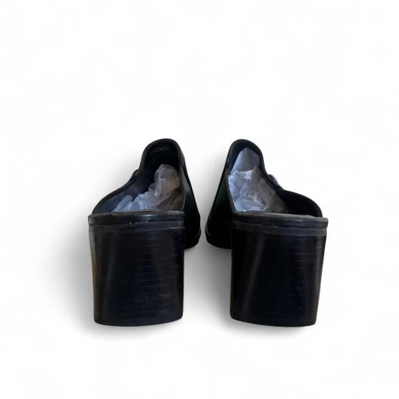 90's vintage NICOLE‎ black Square toe leather Mules Slides size 8 1/2. - Picture 6 of 8